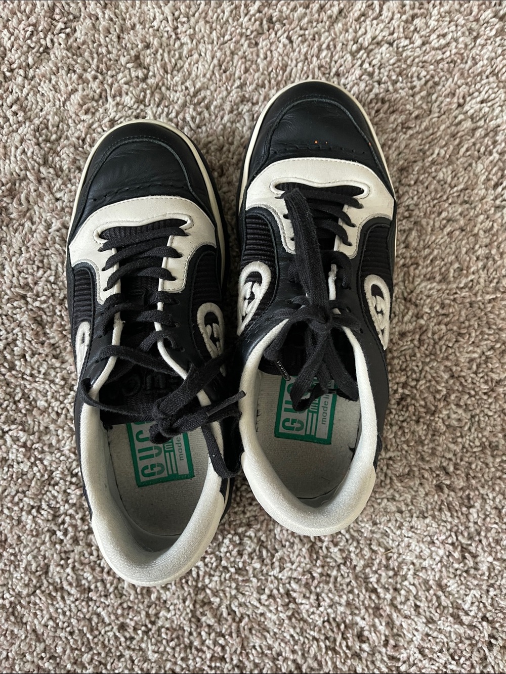 Gucci Black and White Women's Skate-Style Sneakers size 36